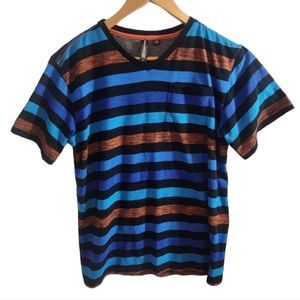 Ocean Current Strip Vneck Short Sleeve T-shirt
